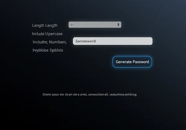 Screenshot of an online password generator interface with options.