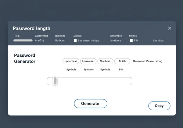 Screenshot of an online password generator interface with options