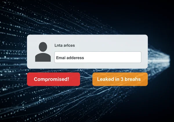 Screen showing email checked on a data breach service
