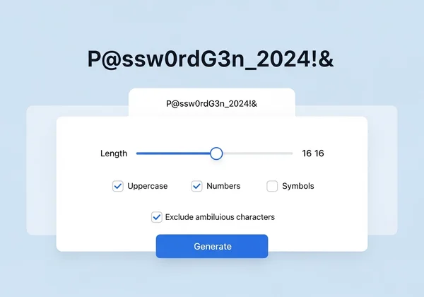 A user interface for a strong password generator