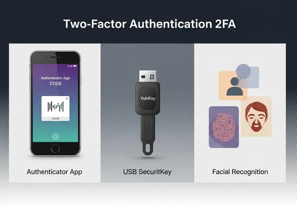 Ilustrasyon ng mga pamamaraan ng two-factor authentication